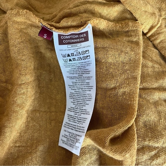 COMPTOIR DES COTONNIERS sz S Linen Yellow Tank Top French Bulldog Dog - Picture 4 of 8